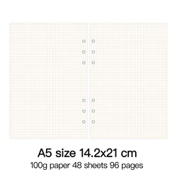 Premium Loose Leaf Spiral Notebook with High-Quality 100g Paper Inserts (A5 Grid)