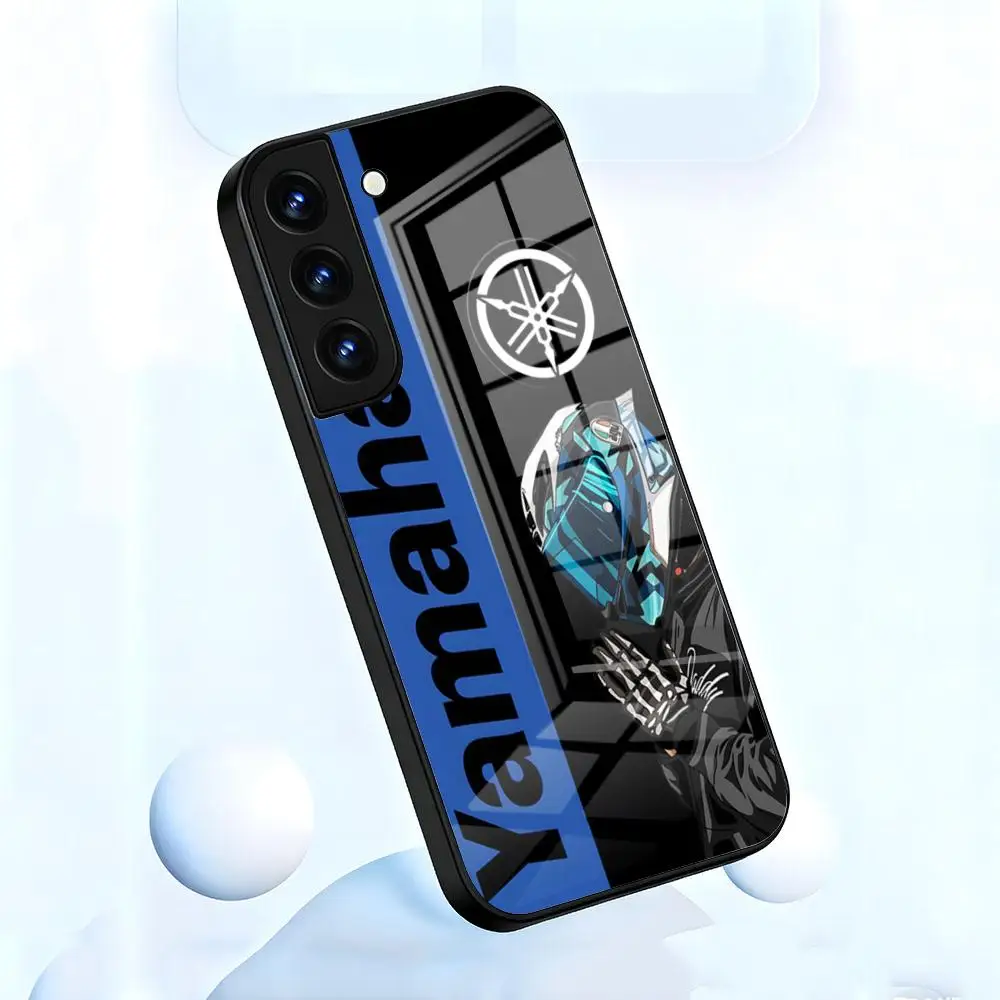 Yamaha Racing Motorcycle Glass Phone Case