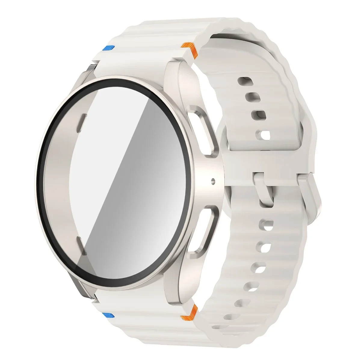 Enhanced Silicone Band and Bumper Case with Tempered Glass Screen Protector