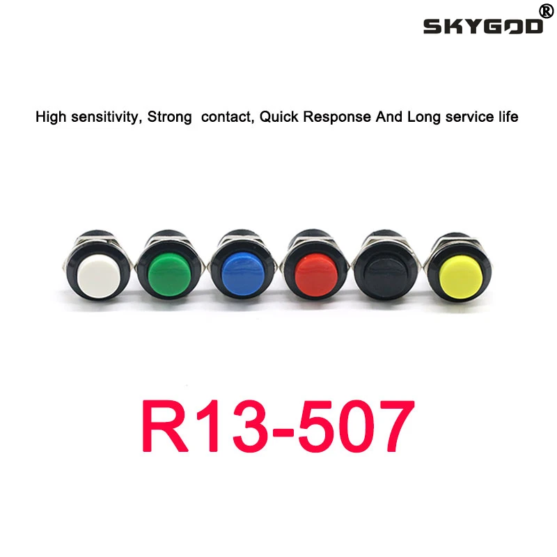 R13507 Momentary Push Button Switch 16mm Momentary 6A/125VAC 3A/250VAC