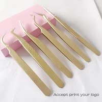 Custom Eyelash Tweezers Anti-static Pincet Eyelash Extension Tweezer 100% Closure Makeup Tool for Classic Easy Fan Russian Lash 2