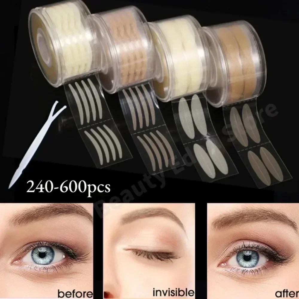 Natural Invisible Double Eyelid Stickers Fold Eyelid Stripes Tapes Eye Lift Clear Beige Color Big Eyes Women Beauty Tools double fold eyelid tape