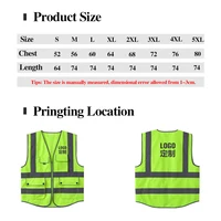 Custom Logo Hi Vis Safety Vest - Multi-colours - Pockets and Zipper