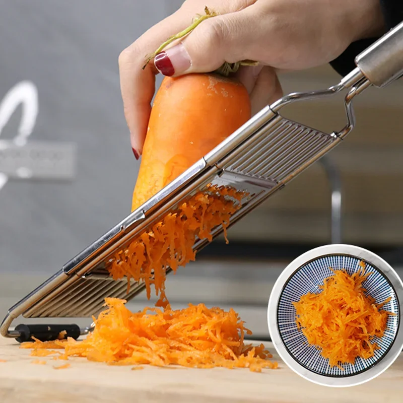 

4 In 1 Shredder Cutter Stainless Steel Portable Manual Vegetable Slicer Easy Clean Grater with Handle Multi Purpose Kitchen Tool