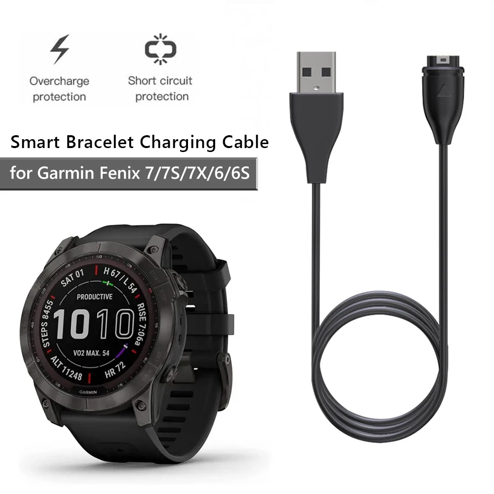 1m/17cm Smart Watch Charging Cable For Garmin Fenix 7s 7x 6 6s Venu 2