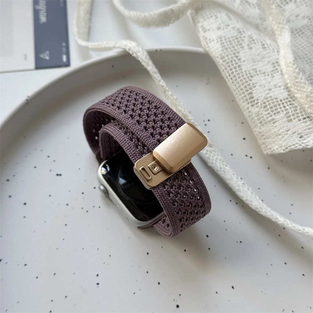 Premium Woven Nylon Magnetic Watch Band - Unisex Adjustable Strap