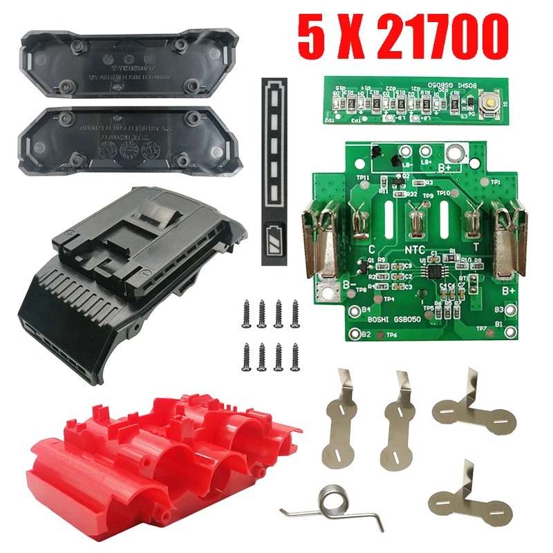 21700 BAT618 리튬 이온 배터리 플라스틱 케이스 BMS PCBA 충전 보호 회로 기판 쉘 Bosch 18V BAT610 BAT618G BOX 용