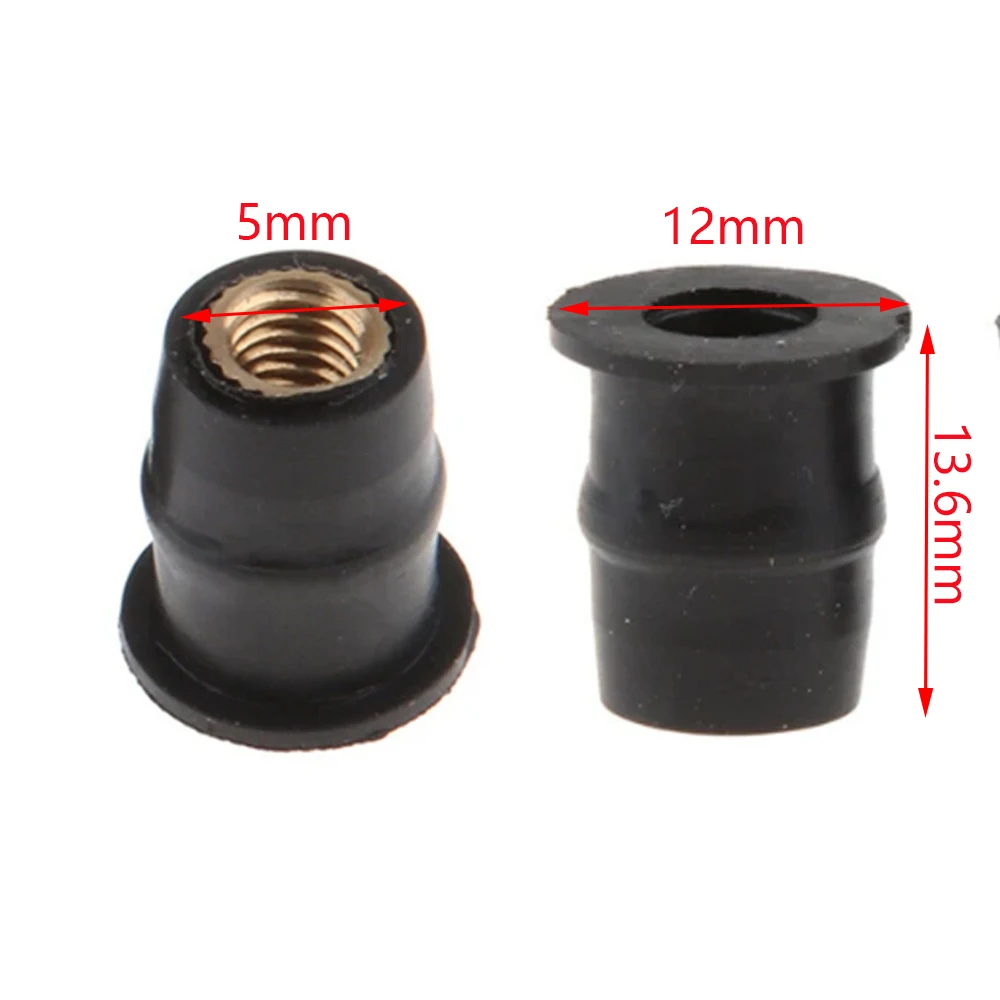 M5 M6 Motorcycle Metric Rubber Well Nuts Windscreen Fairing Cowl Anodized Aluminum Moto Screws Bolts 10pcs/50pcs auto fasteners motorcycle fasteners motorcycle screws auto accessories motorcycle accessories car accessories