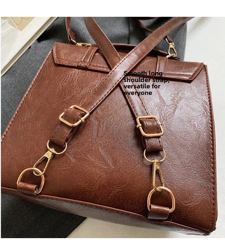 حقيبة ظهر نسائية عصرية بسيطة حضرية متعددة الوظائف حقيبة مربعة صغيرة حقيبة ركاب كتف مزدوج حقيبة كروسبودي