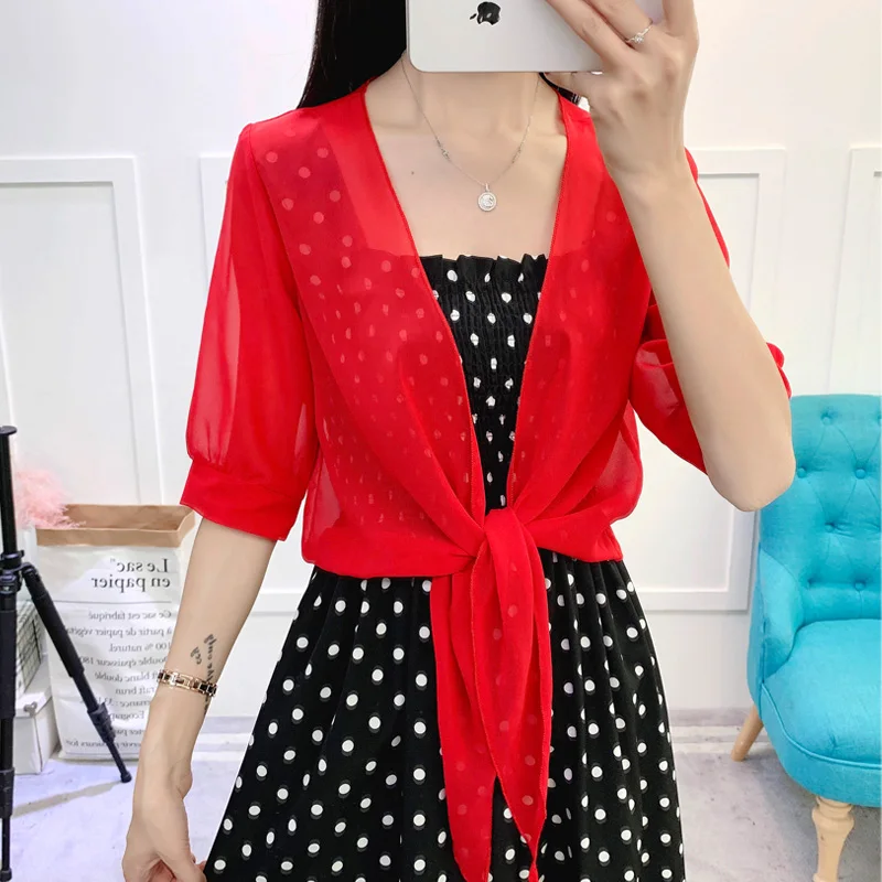 Lace Bolero Women Open Front Party Dress Cape Shrug Ladies Chiffon Cardigan Wedding Jacket Bridal Wraps Shawls Black Red White
