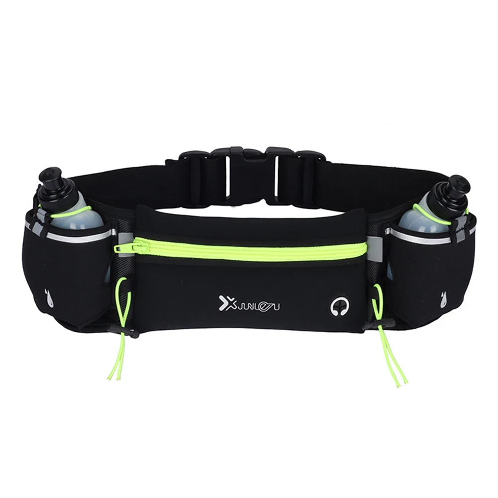 Hydration Running Belt With Bottles Multiple Pockets Water Bottle Holder Adjustable Strap Exercise Waist Pouch For Men and Women Running Waist Bag Waist Bag Sports Pockets Belts Running Belt