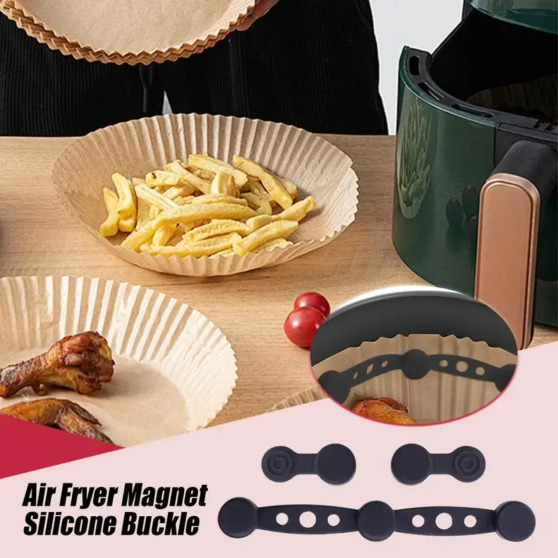 Air Fryer Magnet Silicone Buckle for fixing Parchment Paper high-temp resistant Silicone Magnetic Liner Holder Replacement Parts