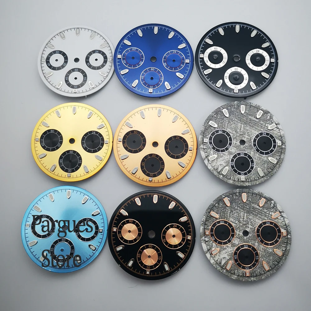 

29.5mm black white gray blue sterile luminous dial fit VK63 quartz movement