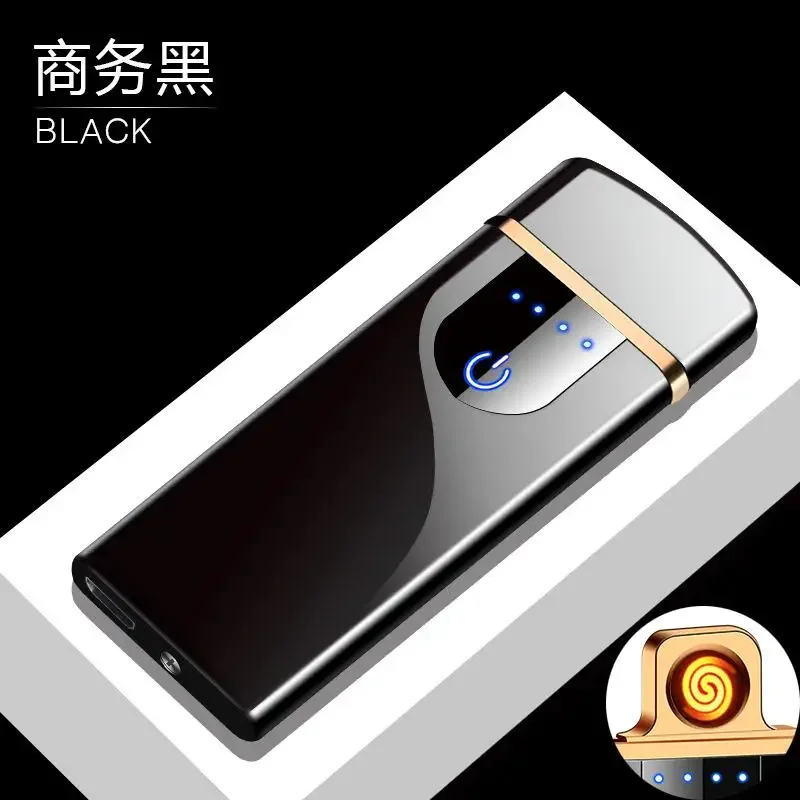 USB Rechargeable Electric Windproof Lighters Metal Lighter Fun Toy for Men Festival Christmas Gifts Smoking Accessories (NO Gas) electric lighter