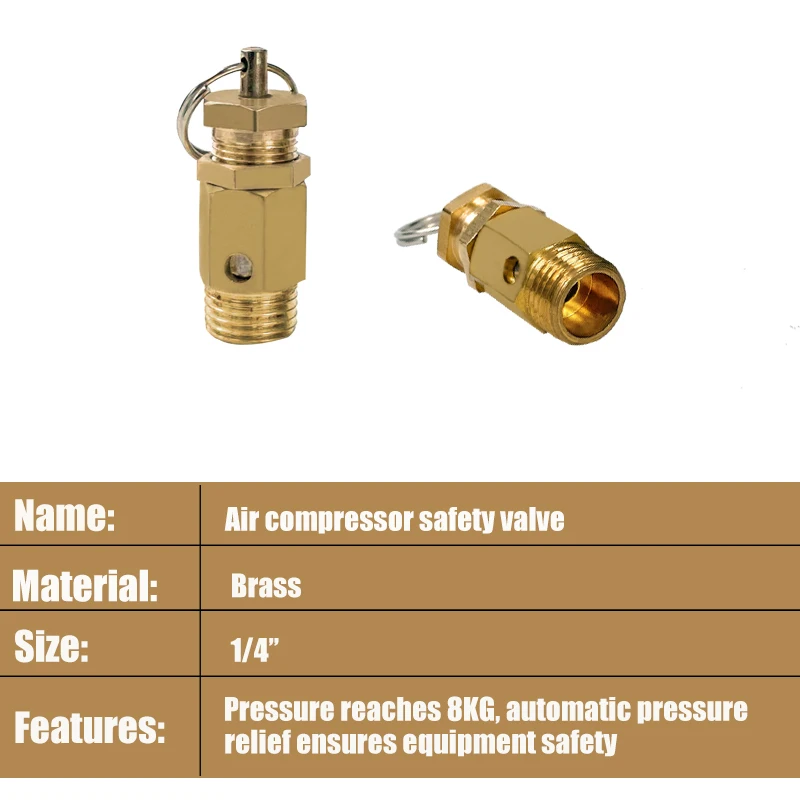Air Compressor Safety Relief Valve, 1/4" For NPT 150 PSI