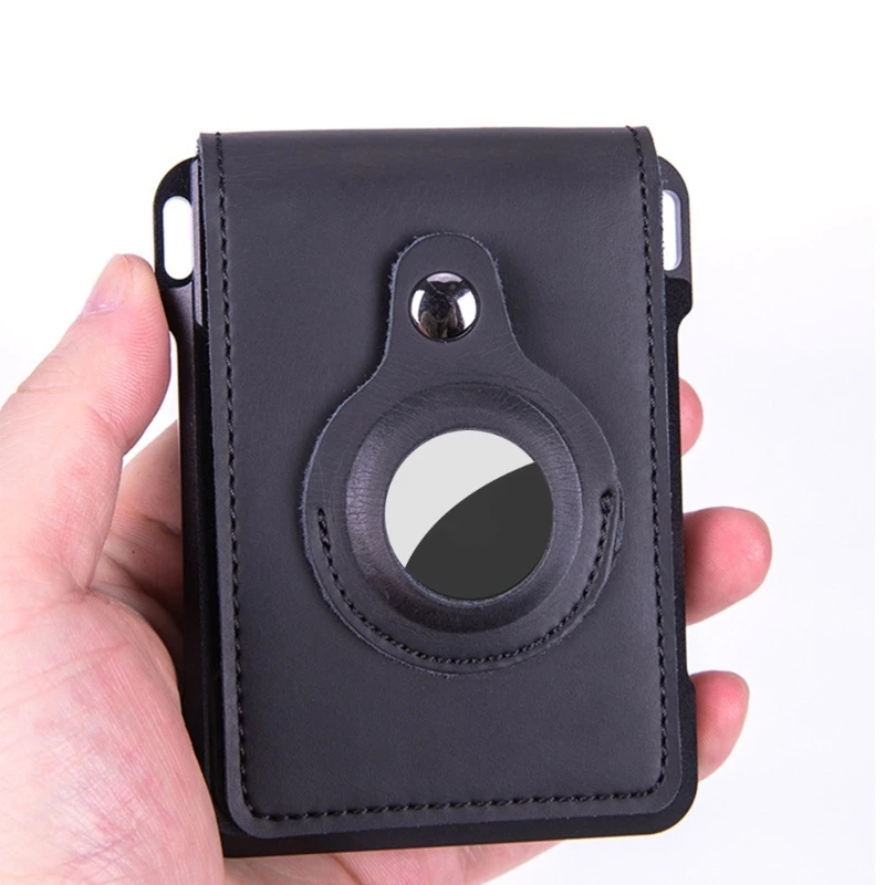 Fashion Flap PU Wallet RFID Blocking Credit Card Holder for Men for AirTag