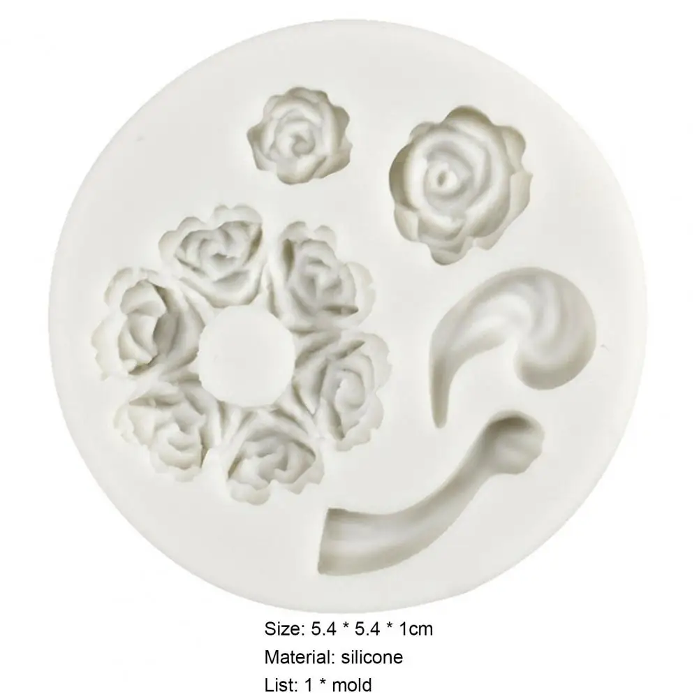 5.4cm Silicone Flower Rose Shape Mold Teapot Chocolate Fondant Make Desserts Mould Cake Molding Stencil DIY Clay For Kitchen