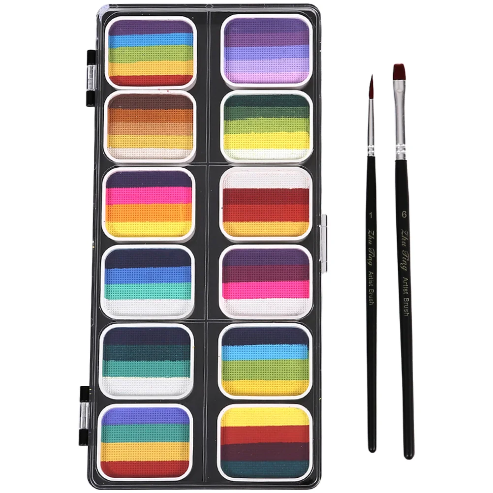 

Face Paint Kit Body Paint Kit Makeup Face Painting Body Pigment 12color Gradient Washable Painting MultiUse Safe Ingredient