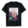 John Pork Is Calling Answer Call Phone T-Shirt Humor Funny Pig Lover Graphic Tee Top Streetwear Fashion Short Sleeve Outfit Gift 1