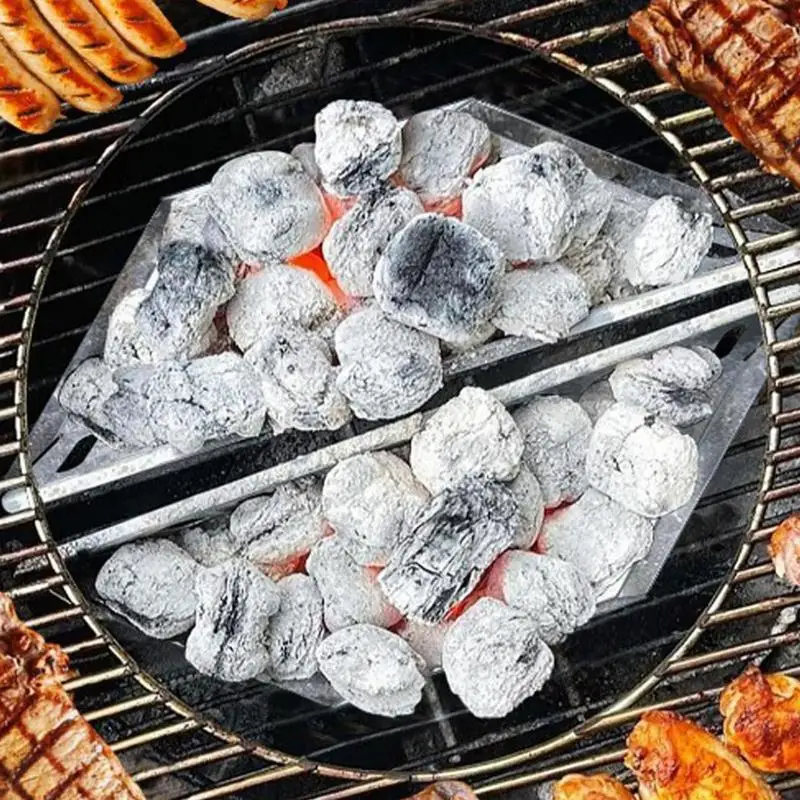 Grill Baskets Heavy Duty Multi-Functional Charcoal Divide Outdoor Cooking Tools & Accessories For Family Gatherings Garden