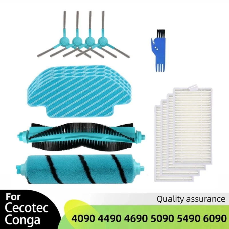 

Для Cecotec Conga 4090 4490 4690 5090 5490 аксессуары для робота-пылесоса основная боковая щетка Hepa фильтр Швабра