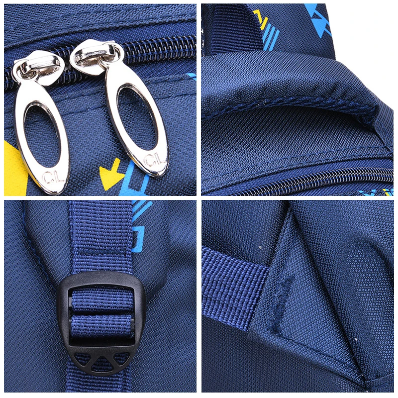 OYIXINGER 2024 Student Bags For Primary School Boys' And Girl's Backpack Durable Nylon Text Stripe Pattern Children's Schoolbag