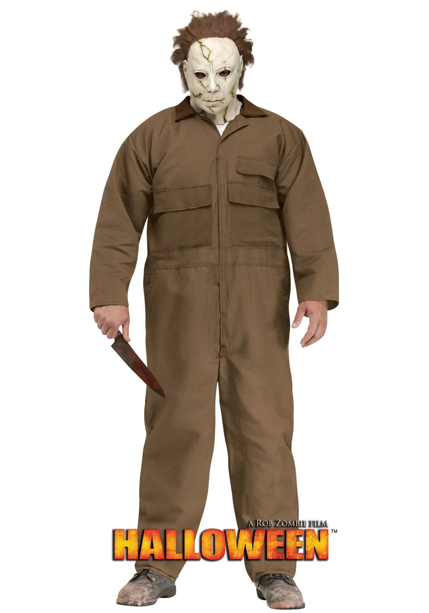 Movie Halloween Cosplay Costumes Michael Myers Murderer Uniform Sets Polyester Workwear Suit Halloween Party For Men Women