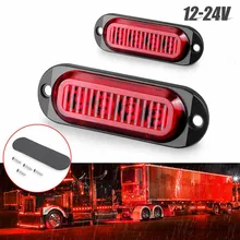 

2Pcs 12/24V LED Side Marker Lights Red Clearance Trailer Truck RV LED Light Lamp Red High Quality Safety Warning Width Indicator