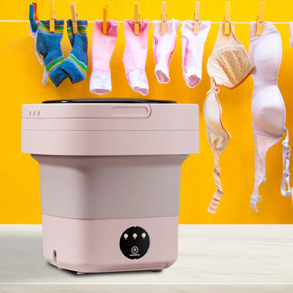 6.5L Portable Mini Washing Machine Foldable Detachable Drain Basket Low  Noise Underwear Baby Clothes Socks Washer Home Supplies - AliExpress