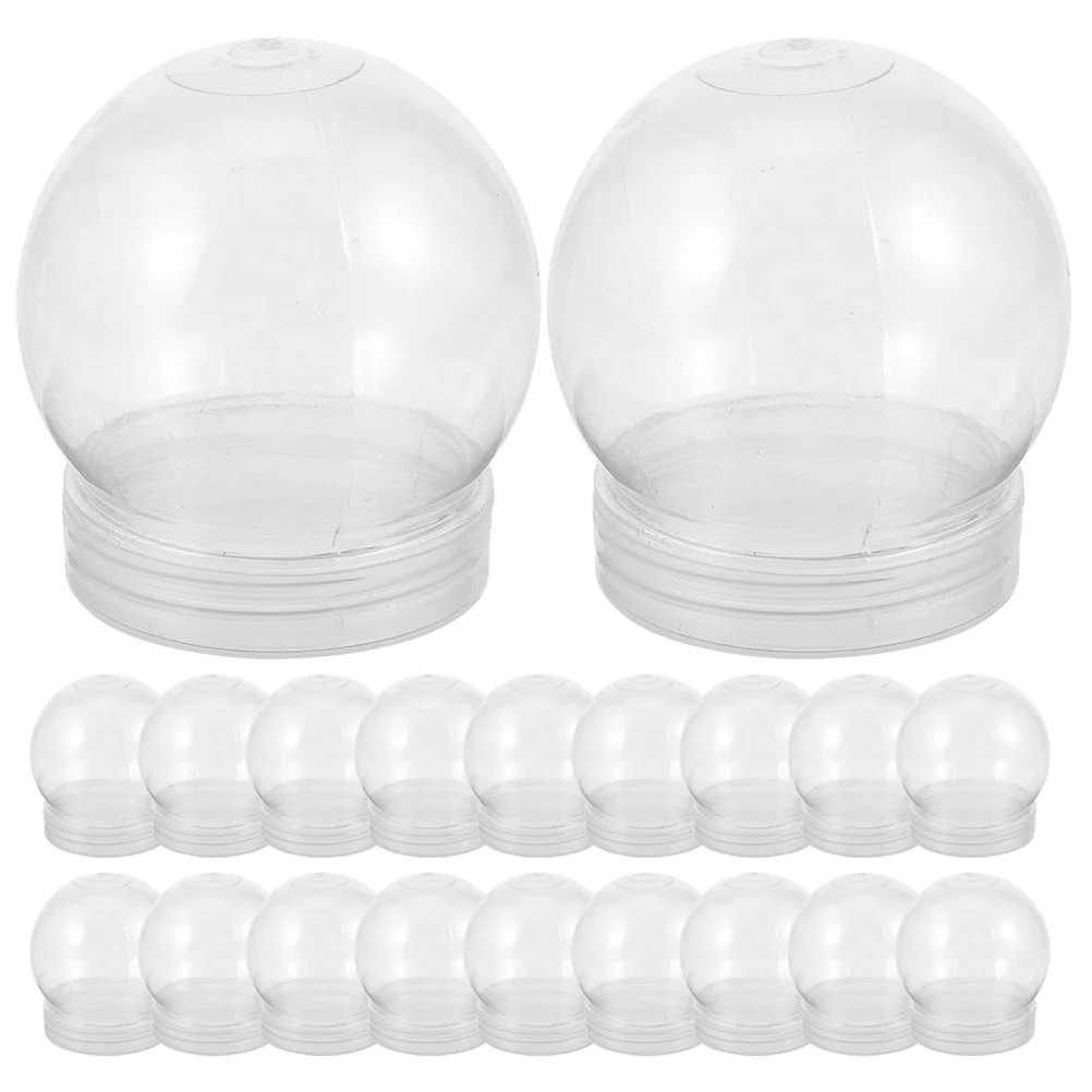 

Clear Water Globes with Screw Off Caps Empty Snow Globe Making Props Plastic Water Globes Christmas Party Display Favor