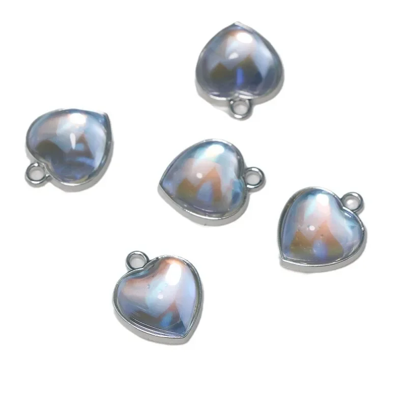 

5Pcs Hearts Crystal Charms Alloy Pendant for Jewelry Making Diy Earrings Necklace Bracelet Supplies Accessories Wholesale