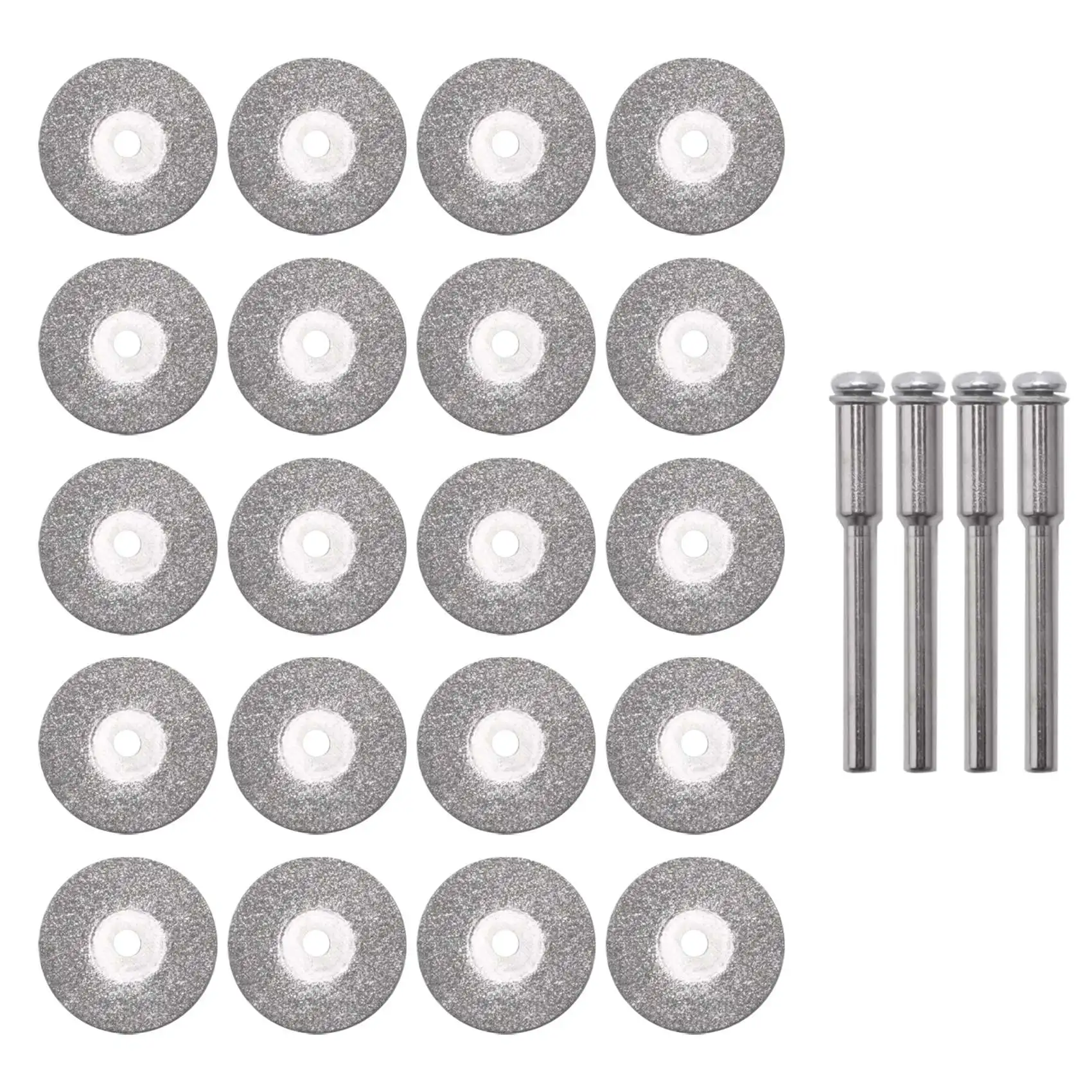 20 Pieces 22 Mm Diamond Cutting Wheel Cut Off Discs Coated Rotary Tools With 4 Pack Mandrel Rotary Tool For Drill Dremel