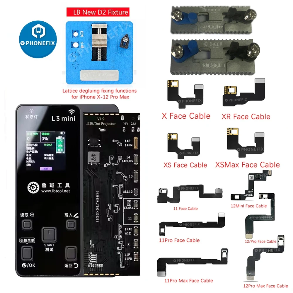 

LuBan iFace L3 Mini Dot Matrix Programmer Tester Fixing Fixture Face ID Flex Cable For X XR XS 11-14 Pro Max Read Write Repair