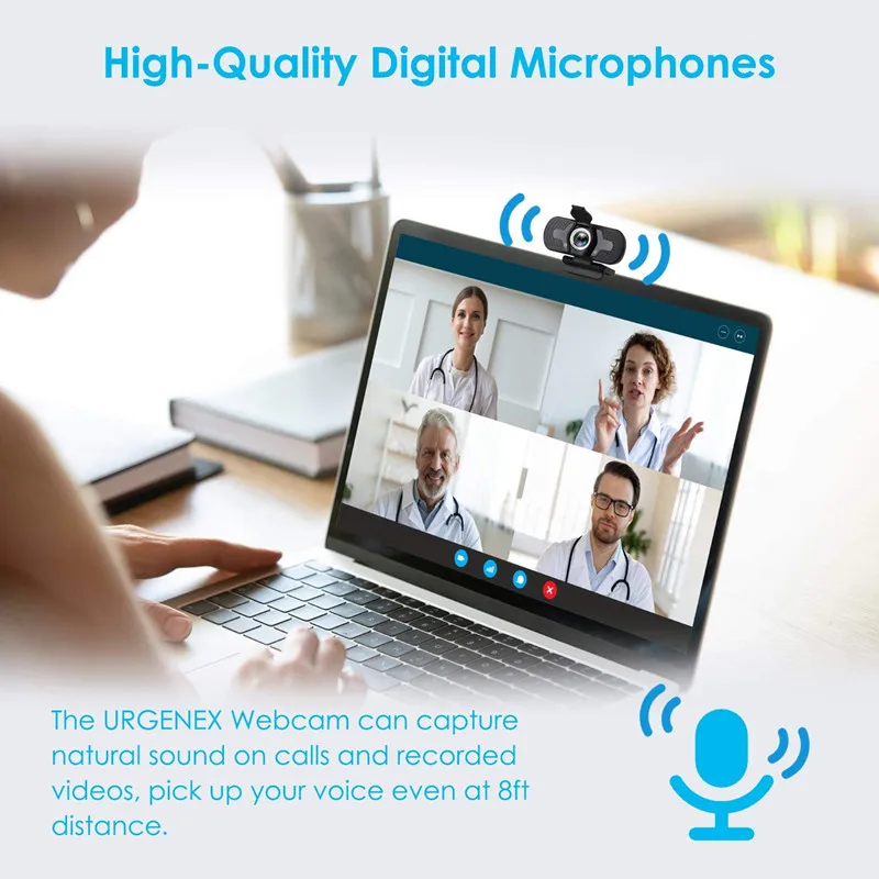 Smart Home Mini Webcam pc webcam pc web camera computer camera with Own 110 &deg; 1080P HD Wide Angle Built-in Stereo Microphone Support for Lens Autofocus Plug and Play