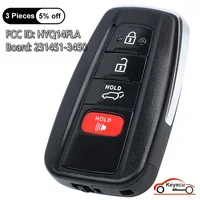 Keyecu 4ปุ่ม314.3MHz สำหรับ Toyota Highlander 2021 2022 2023อัตโนมัติรีโมทคอนโทรลอัจฉริยะที่ห้อยกุญแจ HYQ14FLA 231451-3450 8990H-0E370