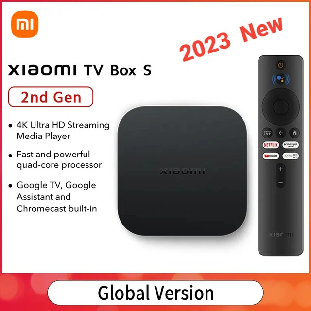 Global Version Xiaomi Mi TV Box 2nd Gen 4K Ultra HD Google TV 2GB 8GB Dolby  Vision HDR10+ Google Assistant Smart Mi Box S Player