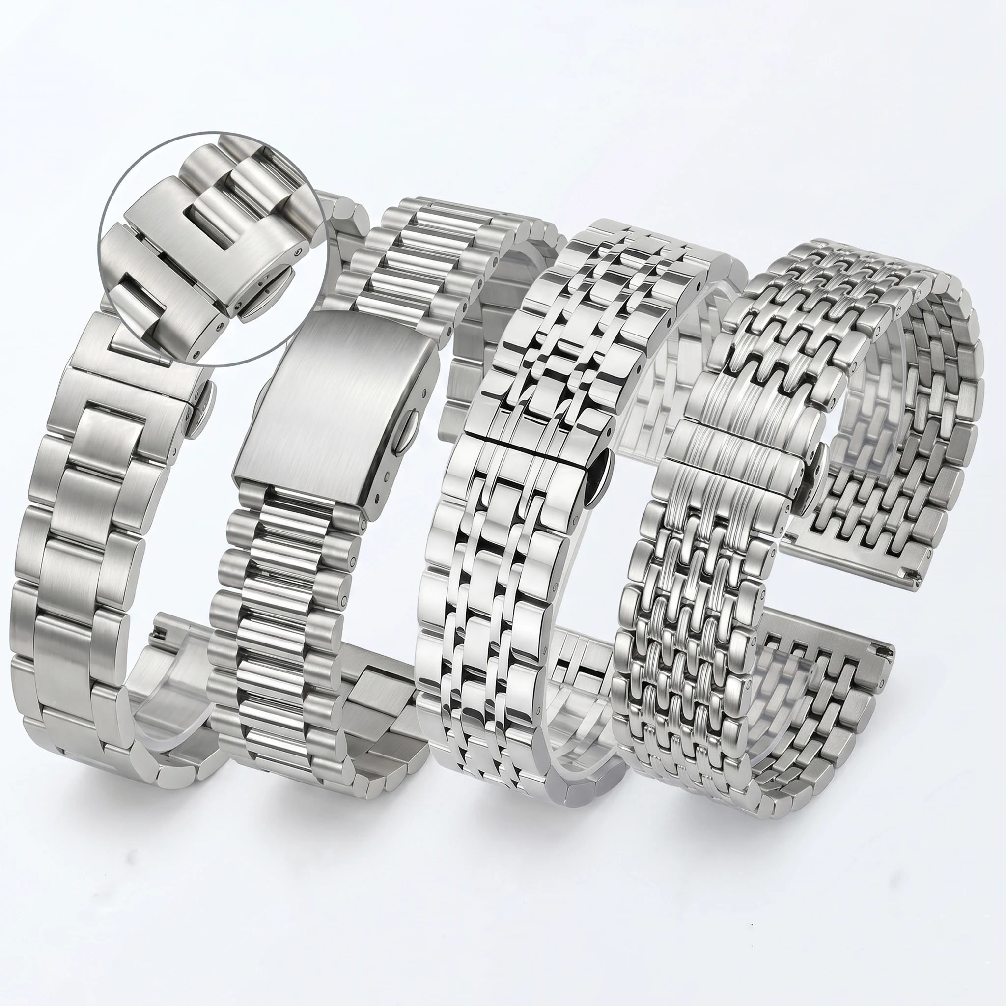 Sleek Stainless Steel Watch Band - Premium Metal Replacement Strap