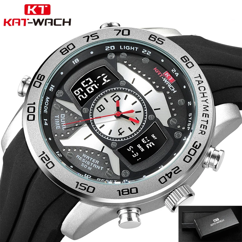 2022 KAT-Wach Watch Digital Men JPN Movement watches Quartz Male Chronograph Luxury Men Sports Wristwatch Relogio Masculino 