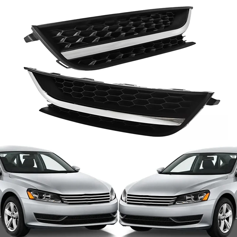 

For VW Passat 2012-2015 Car Front Bumper Grille Fog Lamp Headlights Trim Protect Accessories USA Model 561853666C9B9