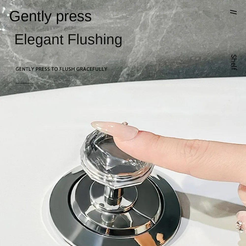 Creative Plastic Heart Shaped Toilet Tank Button Universal Transparent Toilet Flush Button Labor-saving Furniture Handle