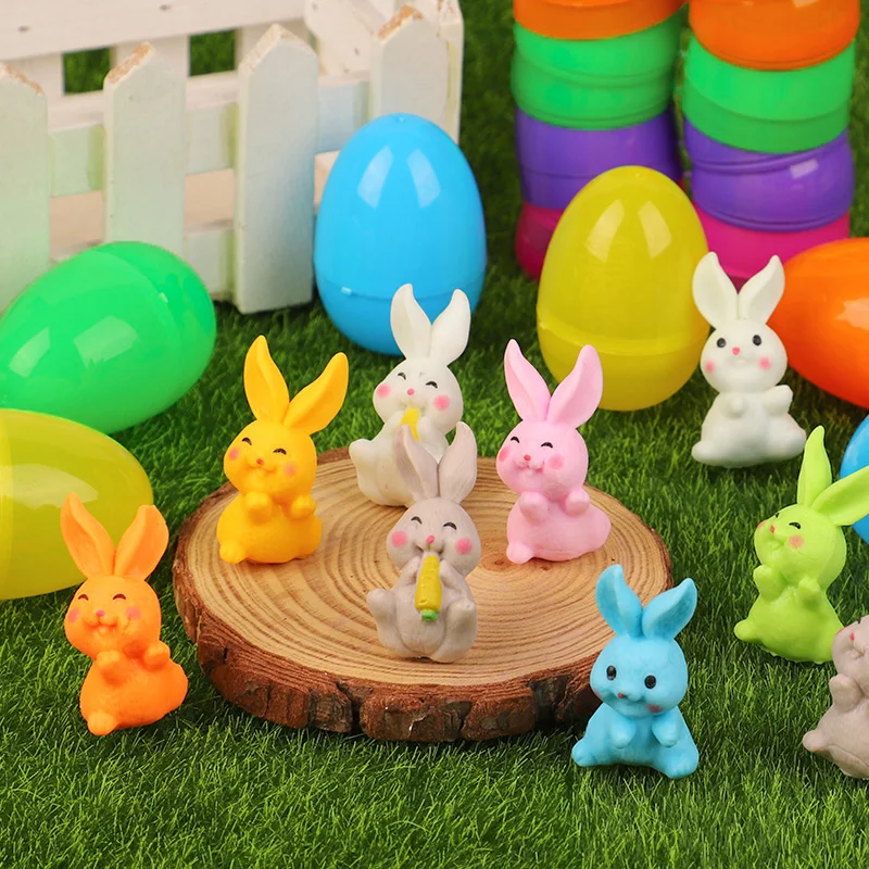 24/48 Stück befüllbares Osterei mit Kaninchen-Osterkorbfüller, Eierjagd, Spielzubehör, Kindergeburtstag, Gastgeschenke, Heimdekoration – Detail 7