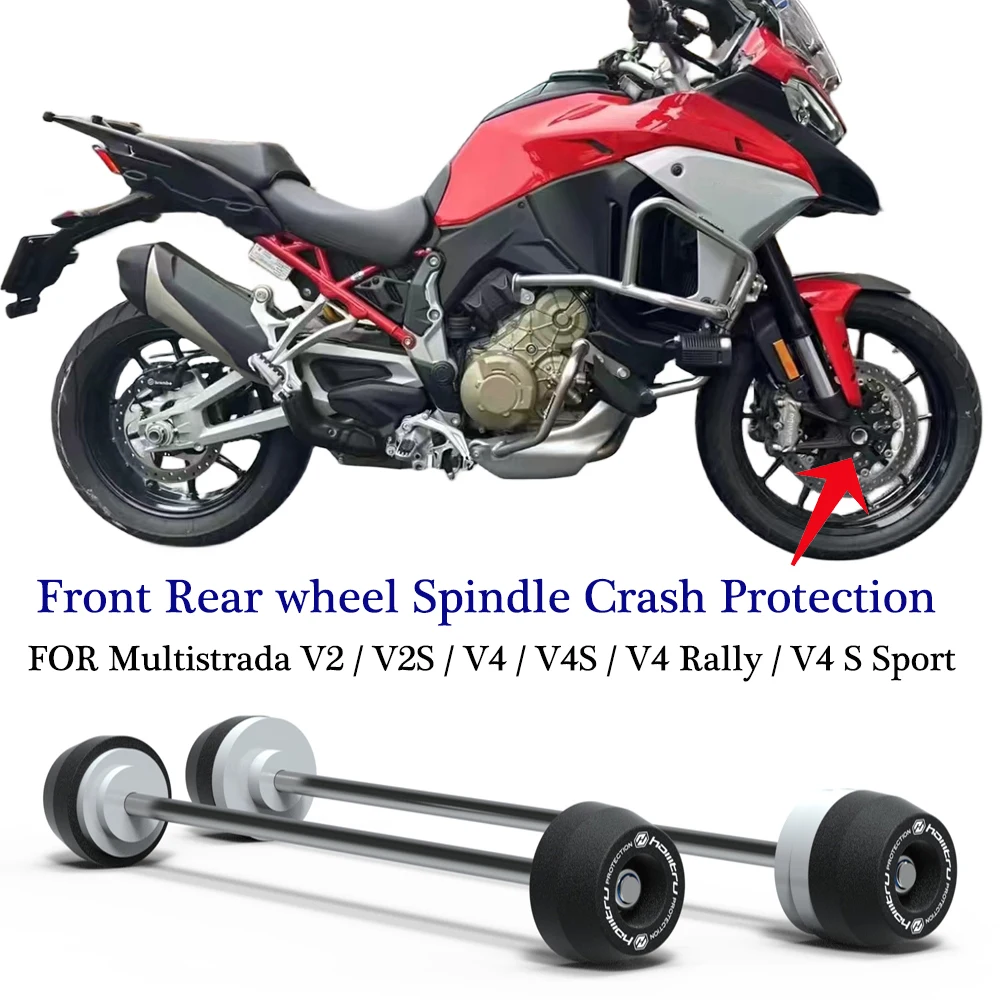 

For Ducati Multistrada V2 / V2S & V4 / V4S / V4 Rally & V4 S Sport 2021-2023 Front & Rear wheel Spindle Crash Protection Kit