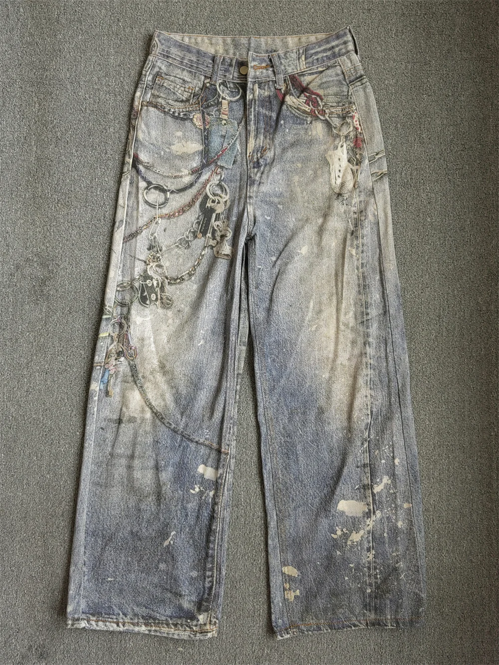 スウェットパンツ Luxury Street Wear washed vintage pants dune st. unisexual CHIC Streetwear Baggy Jeans for Men American Vintage 3D