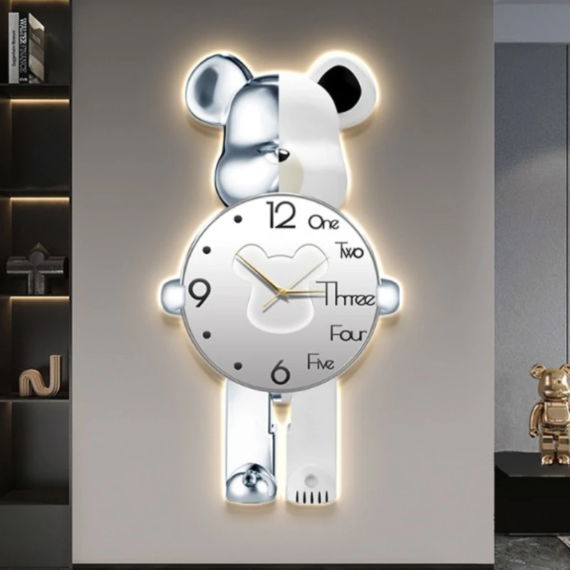 Decorative Painting Wall Clock Living Room Dining Room Office Bedroom Cartoon Clock Without Lights
