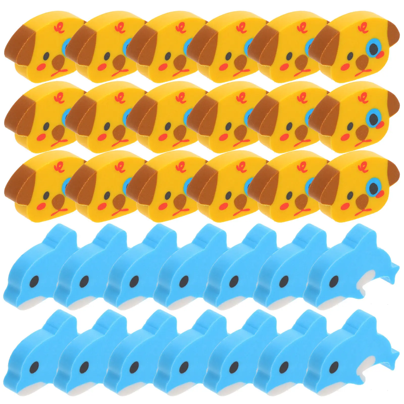 100Pcs 미니 동물 개 작은 지우개 어린이를위한 귀여운 지우개 교실 학교 용품..