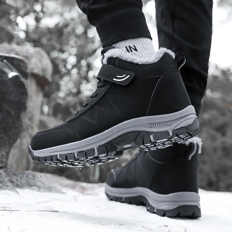 Winter Men Women Pu Leather Waterproof Boots Man Climbing Casual Shoes Unisex Outdoor Hiking Boots waterproof boots