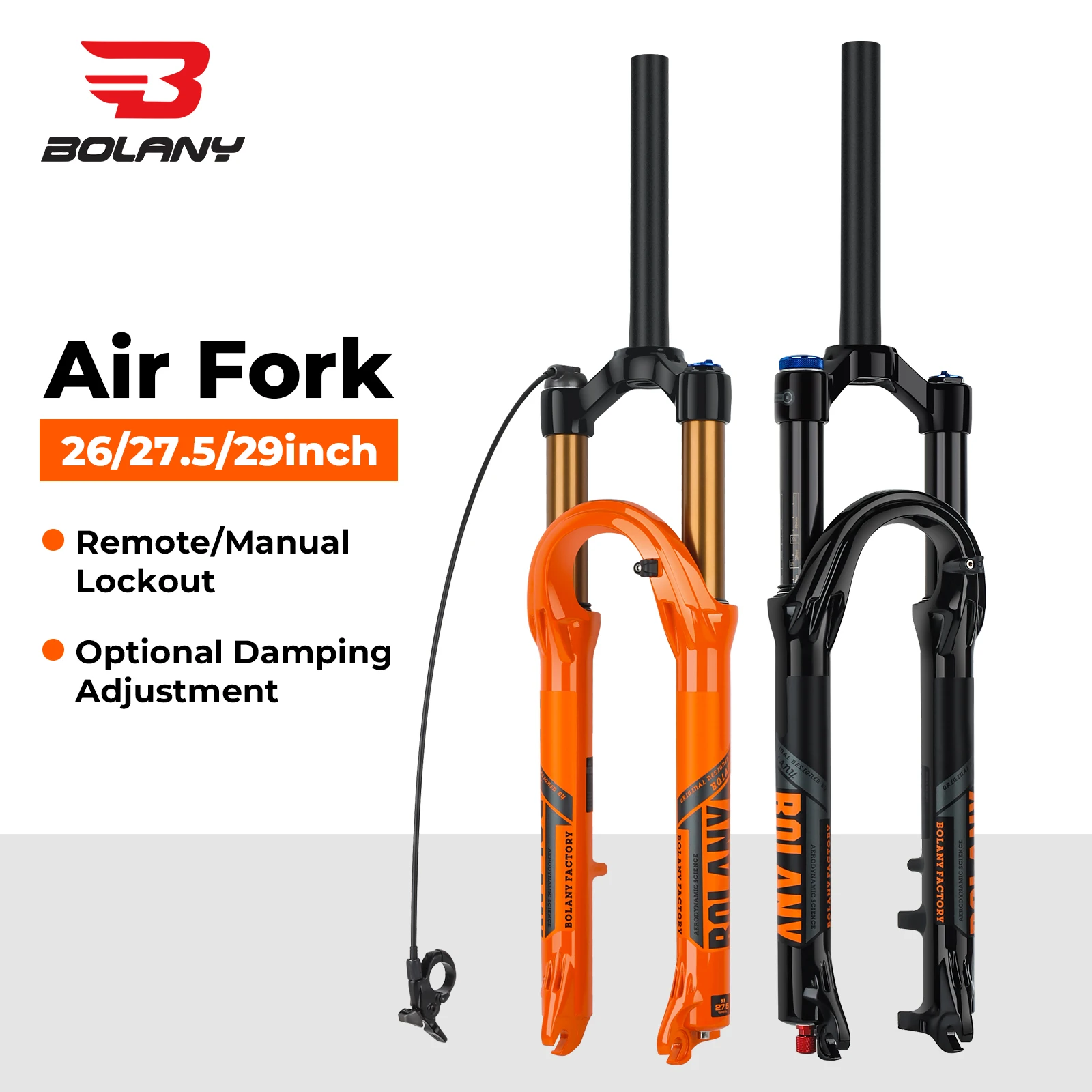 BOLANY MTB Air Fork 29Inch 120mm Travel Air Oil Suspension Rebound