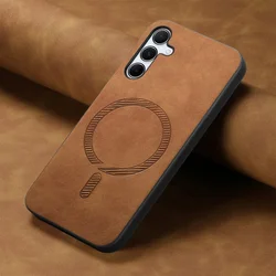 5G Magnetic Luxury Back Case with Premium Cover Design for Samsung A07 (Brown)