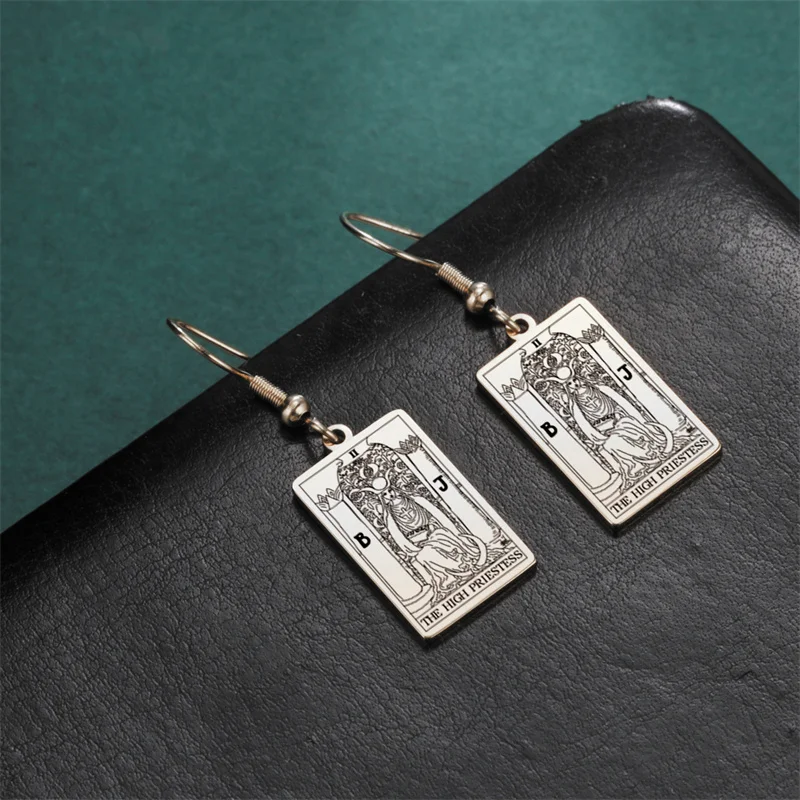 Vintage Tarotkarten Edelstahl Tropfenohrring für Frauen Sonne Mond Stern Liebhaber Wahrsagerei Tarot Schmuck Valentinstag Geschenk – Detail 28
