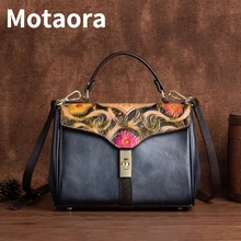 

MOTAORA Cow Leather Women Shoulder Bags Handmade Embossed Purses And Designer Female Handbags High Quality 2022 Luxury Handbag